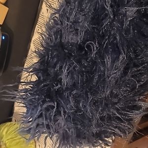 20 x 20 navy shaggy faux fur pillow cover by en vogue